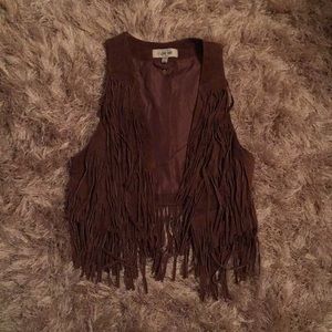 Cropped Fringe Vest